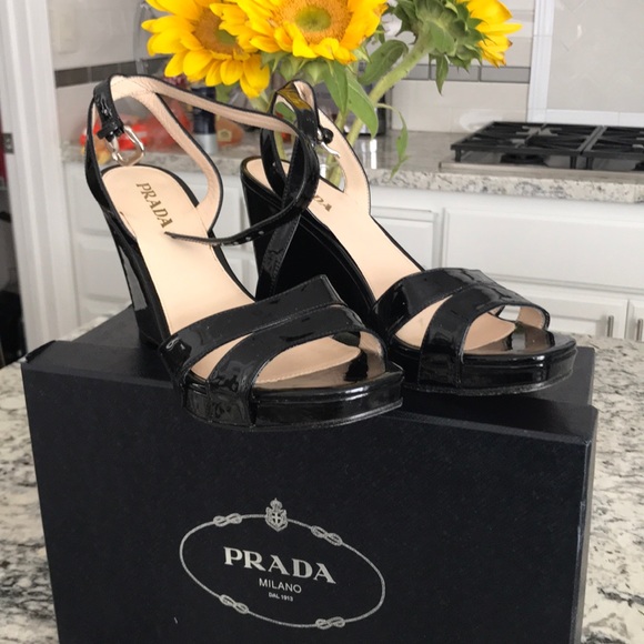 Prada Patent Wedges - Picture 1 of 8